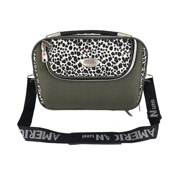 American Uni Womens Brown Black White Adjustable Cosmetic Makeup‎ Organizer Bag - Picture 1 of 10